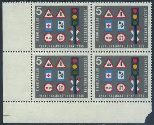 BUND 1965 Michel-Nummer 0468 postfrisch BLOCK ECKRAND unten links