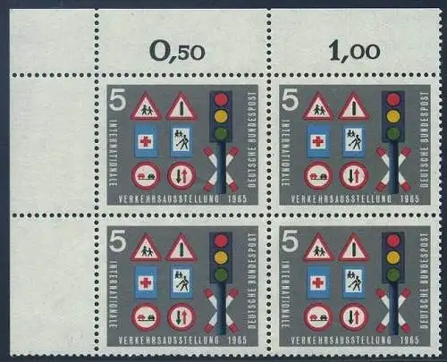 BUND 1965 Michel-Nummer 0468 postfrisch BLOCK ECKRAND oben links