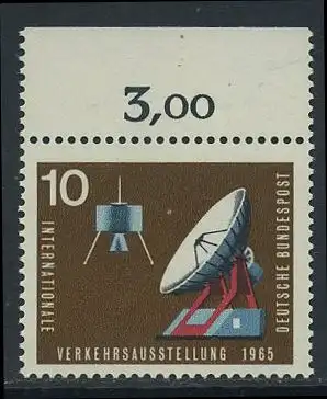 BUND 1965 Michel-Nummer 0469 postfrisch EINZELMARKE RAND oben