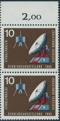 BUND 1965 Michel-Nummer 0469 postfrisch vert.PAAR RAND oben