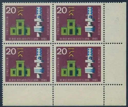 BUND 1965 Michel-Nummer 0471 postfrisch BLOCK ECKRAND unten rechts