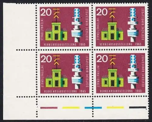 BUND 1965 Michel-Nummer 0471 postfrisch BLOCK ECKRAND unten links