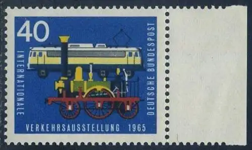 BUND 1965 Michel-Nummer 0472 postfrisch EINZELMARKE RAND rechts