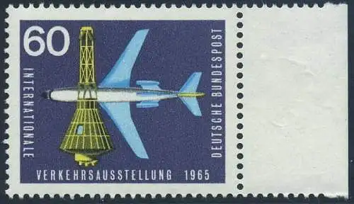 BUND 1965 Michel-Nummer 0473 postfrisch EINZELMARKE RAND rechts