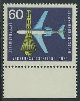 BUND 1965 Michel-Nummer 0473 postfrisch EINZELMARKE RAND unten