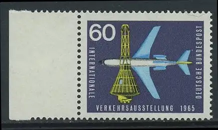 BUND 1965 Michel-Nummer 0473 postfrisch EINZELMARKE RAND links