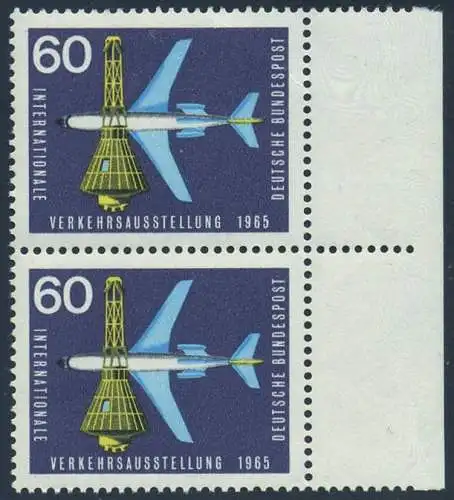 BUND 1965 Michel-Nummer 0473 postfrisch vert.PAAR RAND rechts