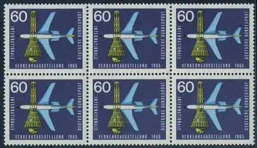 BUND 1965 Michel-Nummer 0473 postfrisch horiz.BLOCK(6)