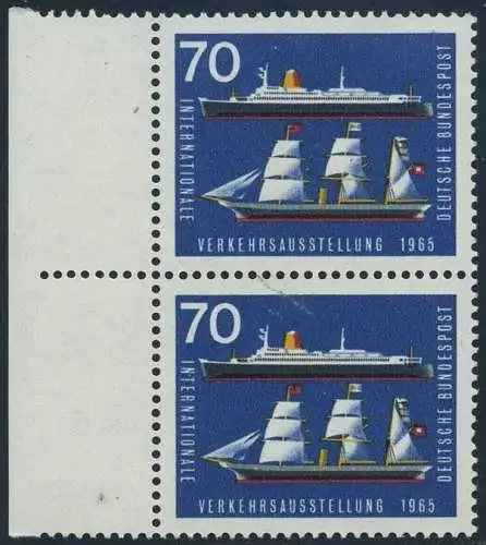 BUND 1965 Michel-Nummer 0474 postfrisch vert.PAAR RAND links