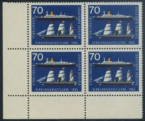 BUND 1965 Michel-Nummer 0474 postfrisch BLOCK ECKRAND unten links