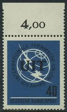 BUND 1965 Michel-Nummer 0476 postfrisch EINZELMARKE RAND oben (a)