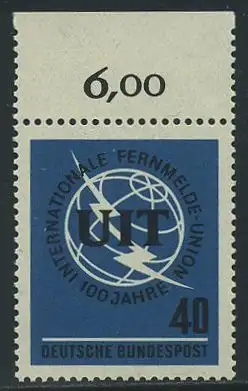 BUND 1965 Michel-Nummer 0476 postfrisch EINZELMARKE RAND oben (b)