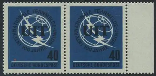BUND 1965 Michel-Nummer 0476 postfrisch horiz.PAAR RAND rechts