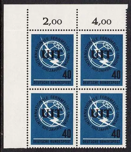 BUND 1965 Michel-Nummer 0476 postfrisch BLOCK ECKRAND oben links