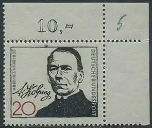 BUND 1965 Michel-Nummer 0477 postfrisch EINZELMARKE ECKRAND oben rechts