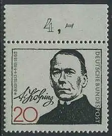 BUND 1965 Michel-Nummer 0477 postfrisch EINZELMARKE RAND oben