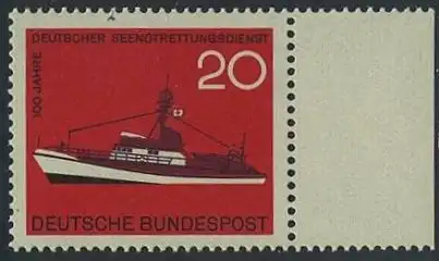 BUND 1965 Michel-Nummer 0478 postfrisch EINZELMARKE RAND rechts