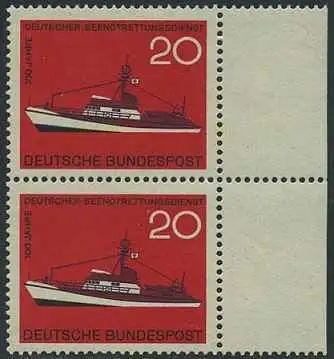 BUND 1965 Michel-Nummer 0478 postfrisch vert.PAAR RAND rechts