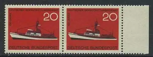 BUND 1965 Michel-Nummer 0478 postfrisch horiz.PAAR RAND rechts