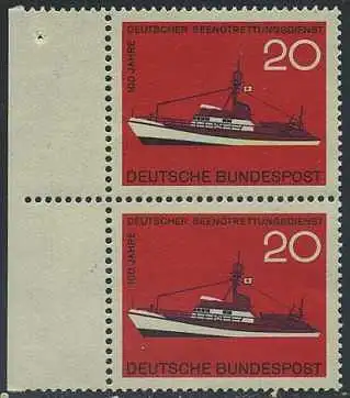 BUND 1965 Michel-Nummer 0478 postfrisch vert.PAAR RAND links