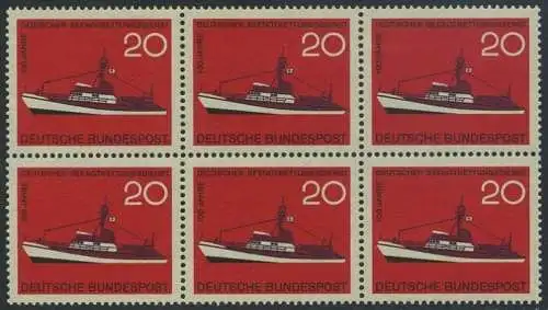 BUND 1965 Michel-Nummer 0478 postfrisch horiz.BLOCK(6)