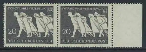 BUND 1965 Michel-Nummer 0479 postfrisch horiz.PAAR RAND rechts