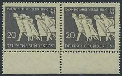 BUND 1965 Michel-Nummer 0479 postfrisch horiz.PAAR RAND unten