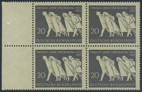 BUND 1965 Michel-Nummer 0479 postfrisch BLOCK RÄNDER links