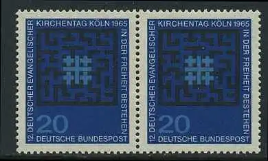 BUND 1965 Michel-Nummer 0480 postfrisch horiz.PAAR