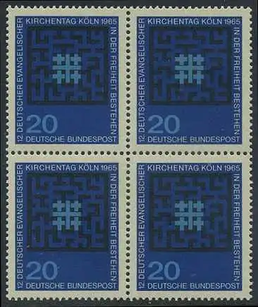 BUND 1965 Michel-Nummer 0480 postfrisch BLOCK