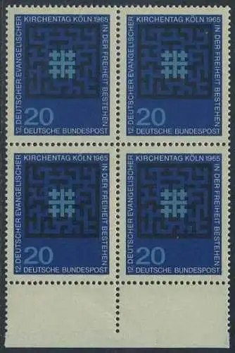BUND 1965 Michel-Nummer 0480 postfrisch BLOCK RÄNDER unten