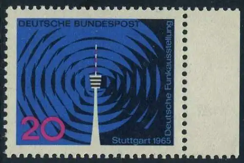 BUND 1965 Michel-Nummer 0481 postfrisch EINZELMARKE RAND rechts