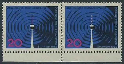 BUND 1965 Michel-Nummer 0481 postfrisch horiz.PAAR RAND unten