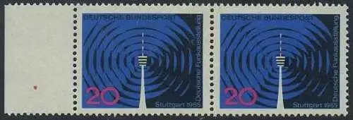 BUND 1965 Michel-Nummer 0481 postfrisch horiz.PAAR RAND links