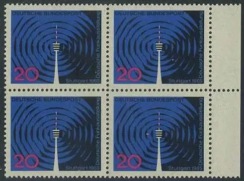 BUND 1965 Michel-Nummer 0481 postfrisch BLOCK RÄNDER rechts