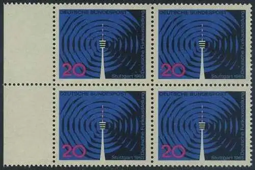 BUND 1965 Michel-Nummer 0481 postfrisch BLOCK RÄNDER links