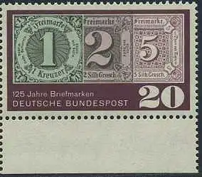 BUND 1965 Michel-Nummer 0482 postfrisch EINZELMARKE RAND unten