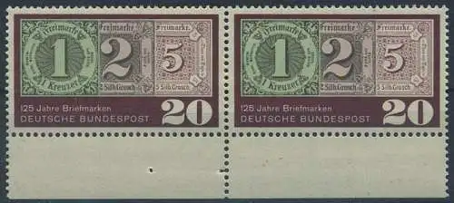 BUND 1965 Michel-Nummer 0482 postfrisch horiz.PAAR RAND unten