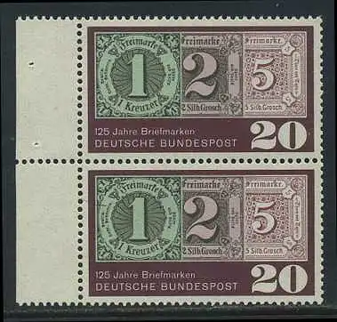 BUND 1965 Michel-Nummer 0482 postfrisch vert.PAAR RAND links (a1)
