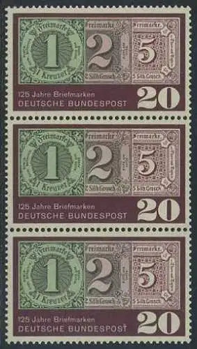 BUND 1965 Michel-Nummer 0482 postfrisch vert.STRIP(3)