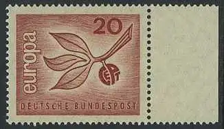 BUND 1965 Michel-Nummer 0484 postfrisch EINZELMARKE RAND rechts