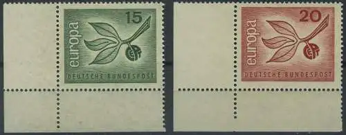 BUND 1965 Michel-Nummer 0483-0484 postfrisch SATZ(2) EINZELMARKEN ECKRÄNDER unten links