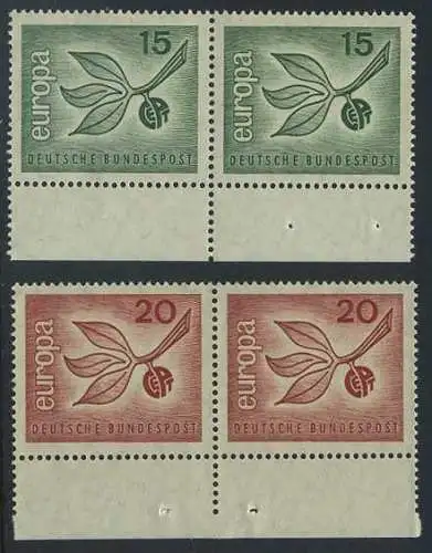 BUND 1965 Michel-Nummer 0483-0484 postfrisch SATZ(2) horiz.PAARE RÄNDER unten