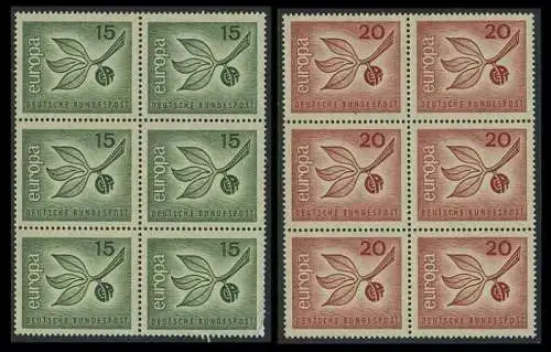 BUND 1965 Michel-Nummer 0483-0484 postfrisch SATZ(2) vert.BLÖCKE(6)