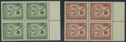 BUND 1965 Michel-Nummer 0483-0484 postfrisch SATZ(2) BLÖCKE RÄNDER rechts