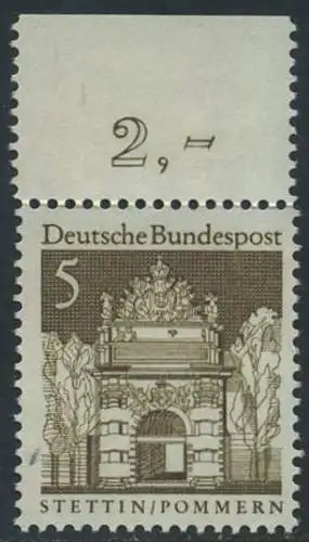 BUND 1966 Michel-Nummer 0489 postfrisch EINZELMARKE RAND oben