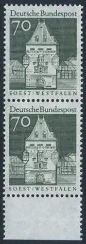 BUND 1966 Michel-Nummer 0497 postfrisch vert.PAAR RAND unten