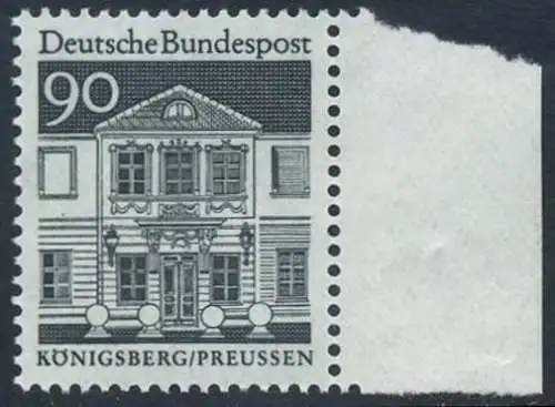 BUND 1966 Michel-Nummer 0499 postfrisch EINZELMARKE RAND rechts