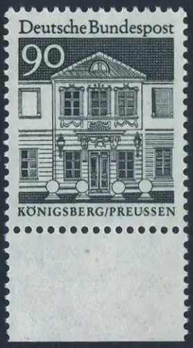 BUND 1966 Michel-Nummer 0499 postfrisch EINZELMARKE RAND unten