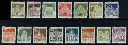 BUND 1966 Michel-Nummer 0489-0503 postfrisch SATZ(15) EINZELMARKEN